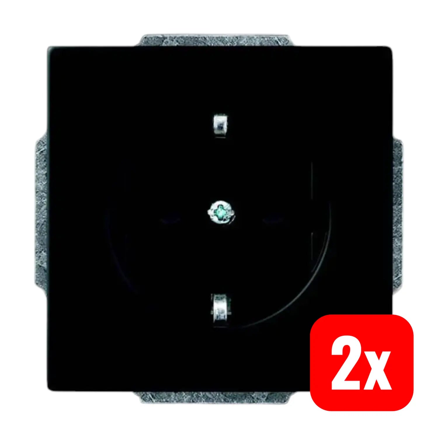 B-Ware Busch Jaeger Steckdose Einsatz Schuko Schwarz Matt Future Linear 2 Stück - 4011395128930