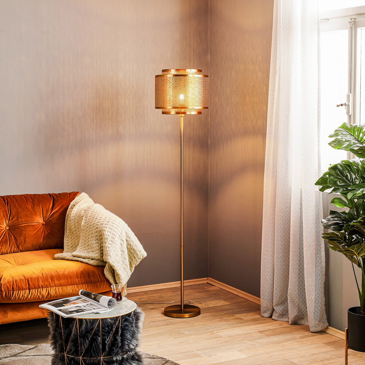 By Rydéns Hermine Stehleuchte Stehleuchte Lampe Leuchte Wohnzimmerlampe messing - 7391741001801