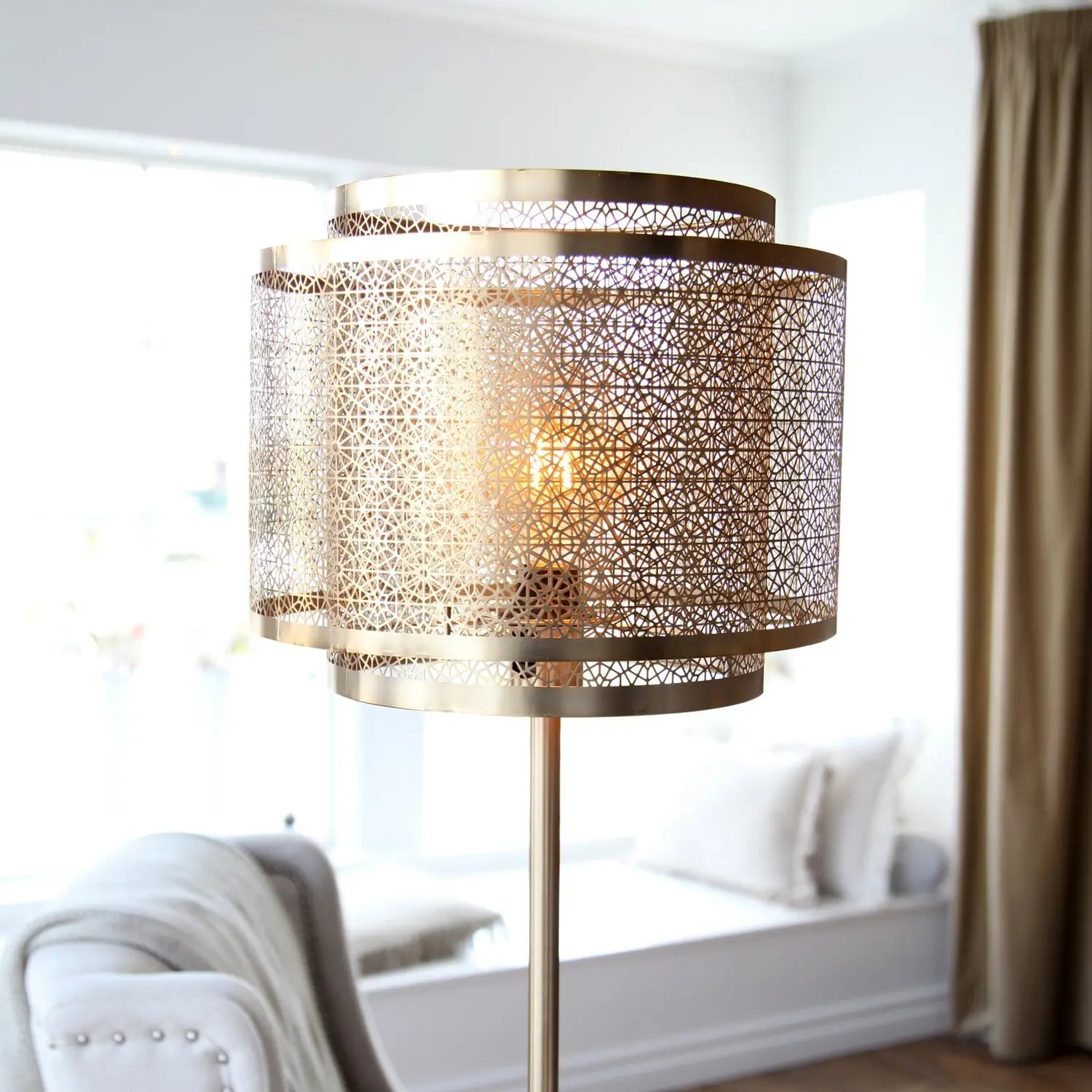 B-Ware By Rydéns Hermine Stehleuchte Stehleuchte Lampe Leuchte Wohnzimmerlampe Messing - 7391741001801