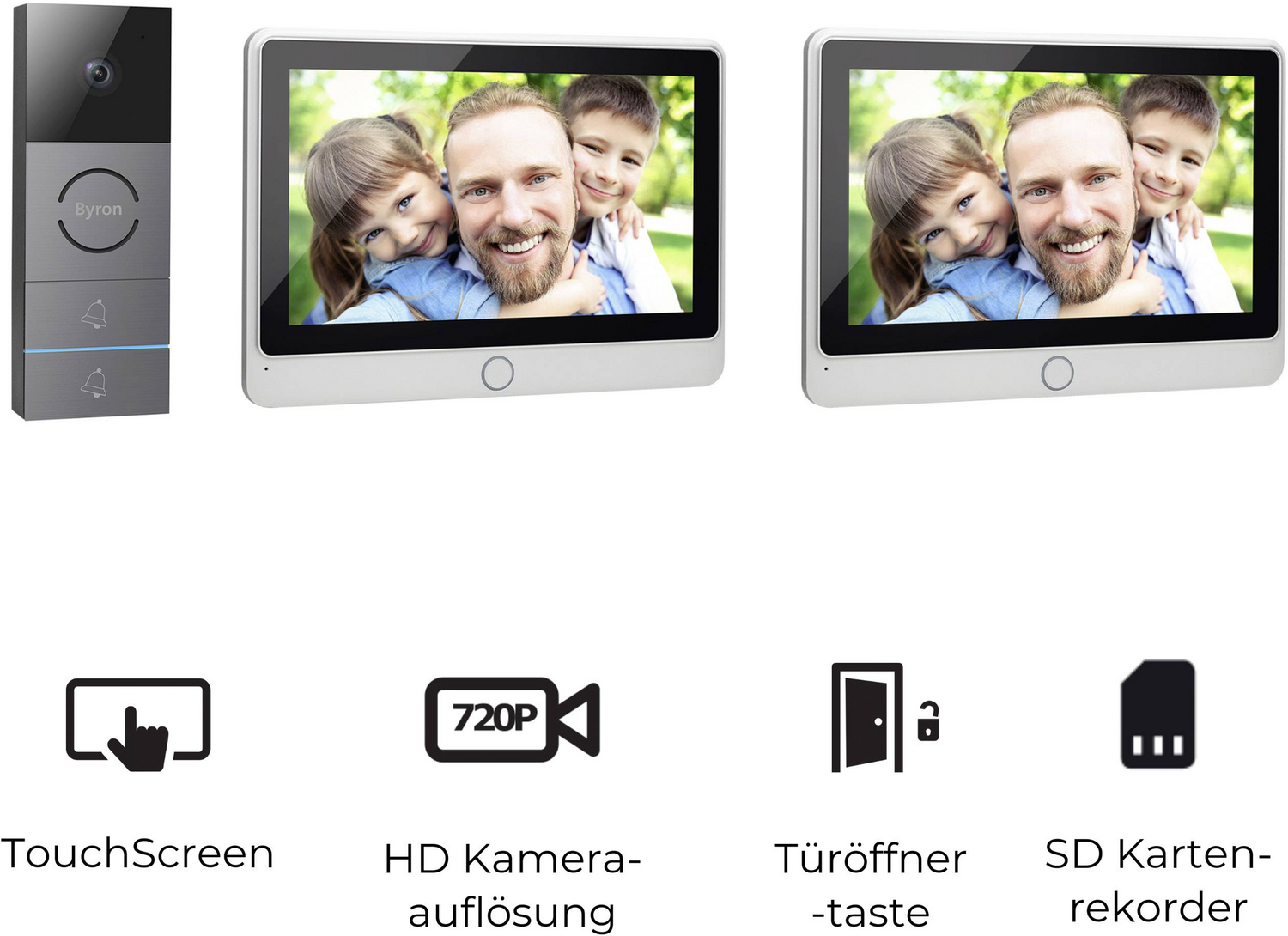 B-Ware Byron Dic 24122 Video Türsprechanlage Set Sprechanlage Gegensprechanlage Aufputz - 8711658439372