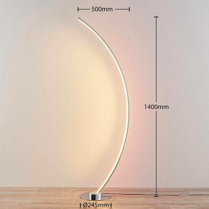 Lindby Led Stehlampe Amaro Stehleuchte Lampe Wohnzimmerlampe Leuchte Rgbw Chrom B-Ware