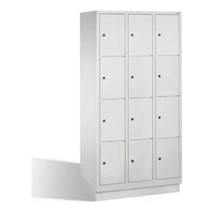 B-Ware C+P Fächerschrank Spind Schrank 12 Fächer Lichtgrau H1800 B900 T500mm Stahl