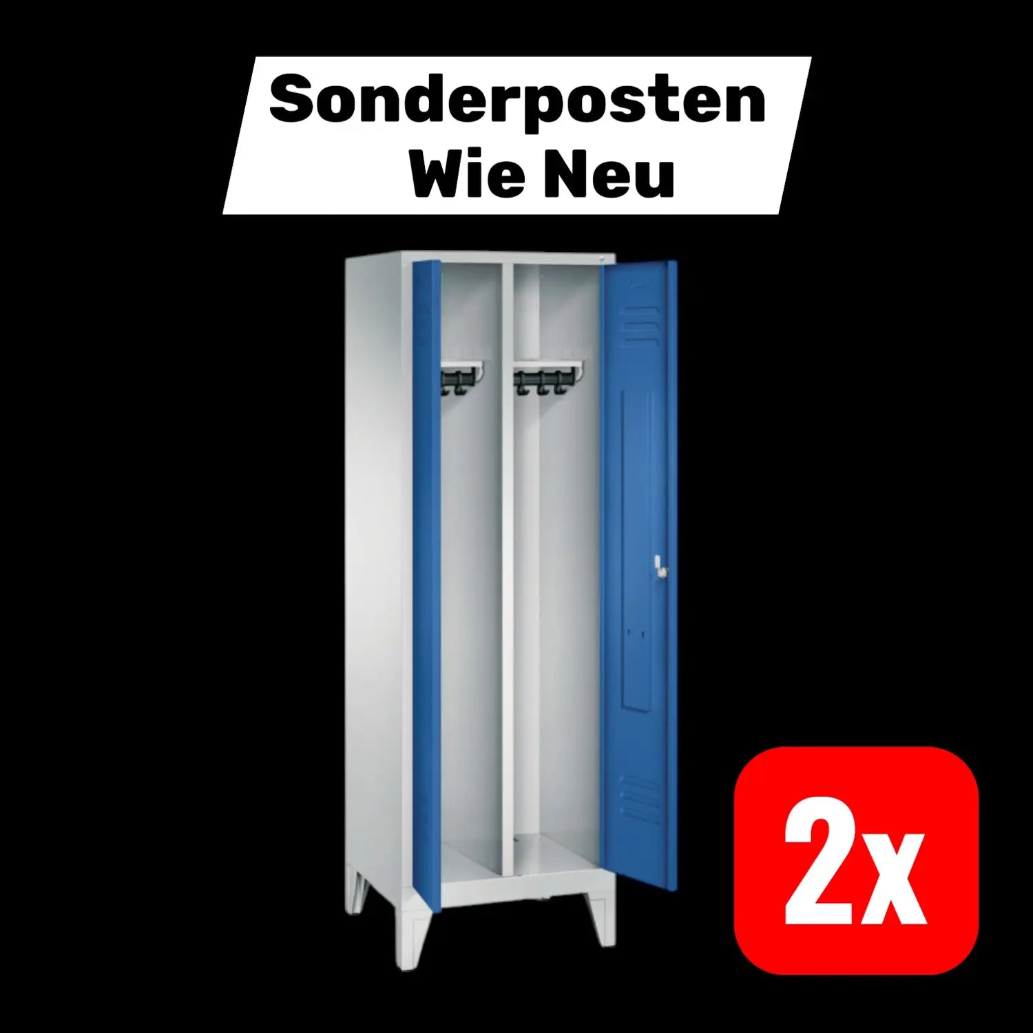 B-Ware C+P Möbelsysteme Garderobenschrank Spind Schrank Classic Sonderposten 2 Stück - 4025314532012