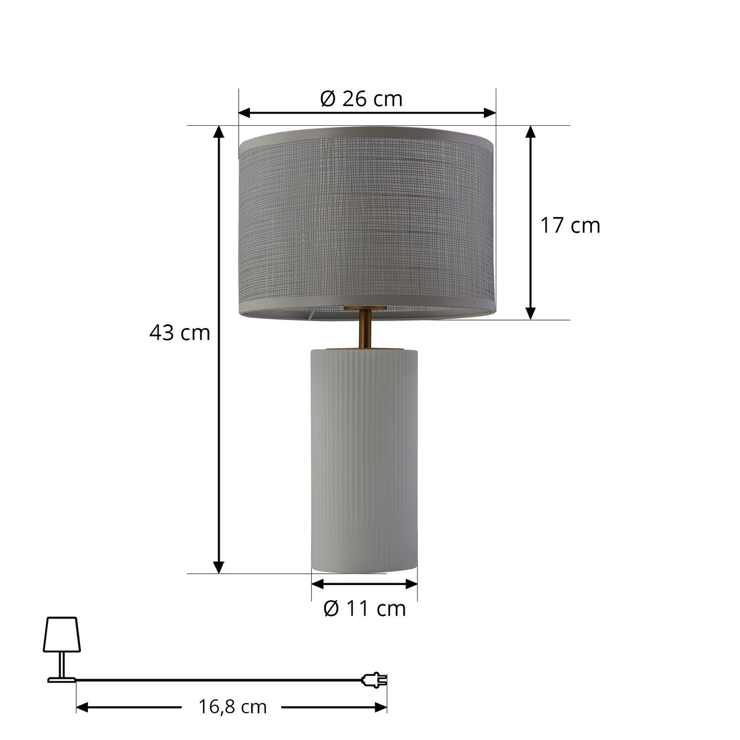 Lindby Tischleuchte Sorscha Weiß Eisen ø 26 Cm Tischlampe Lampe Leuchte Spot361 B-Ware