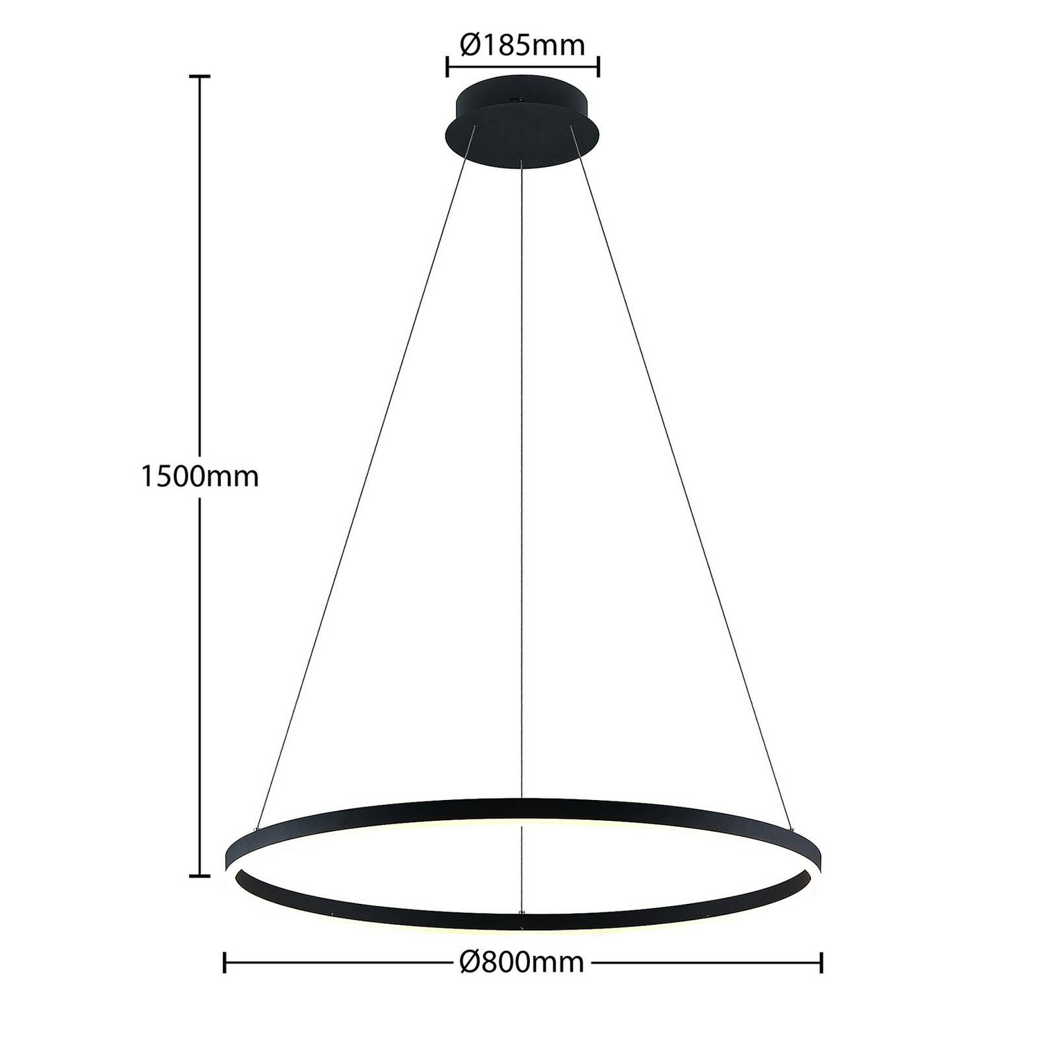 B-Ware Arcchio Albiona Led Hängeleuchte Hängeleuchte Lampe ø 80 Cm 46,8 W Schwarz W933