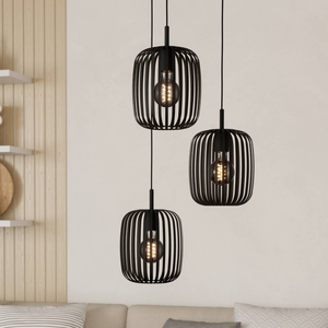 B-Ware Eglo Hängeleuchte Romazzina Hängelampe Deckenlampe ø 46 Cm Schwarz 3 Flg. Stahl