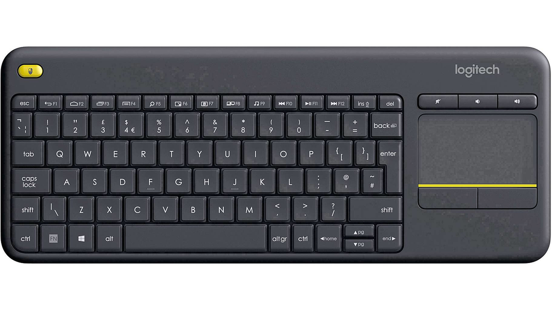 Logitech K400+ Funk Tastatur Tschechisch Schwarz Integriertes Touchpad QWERTY