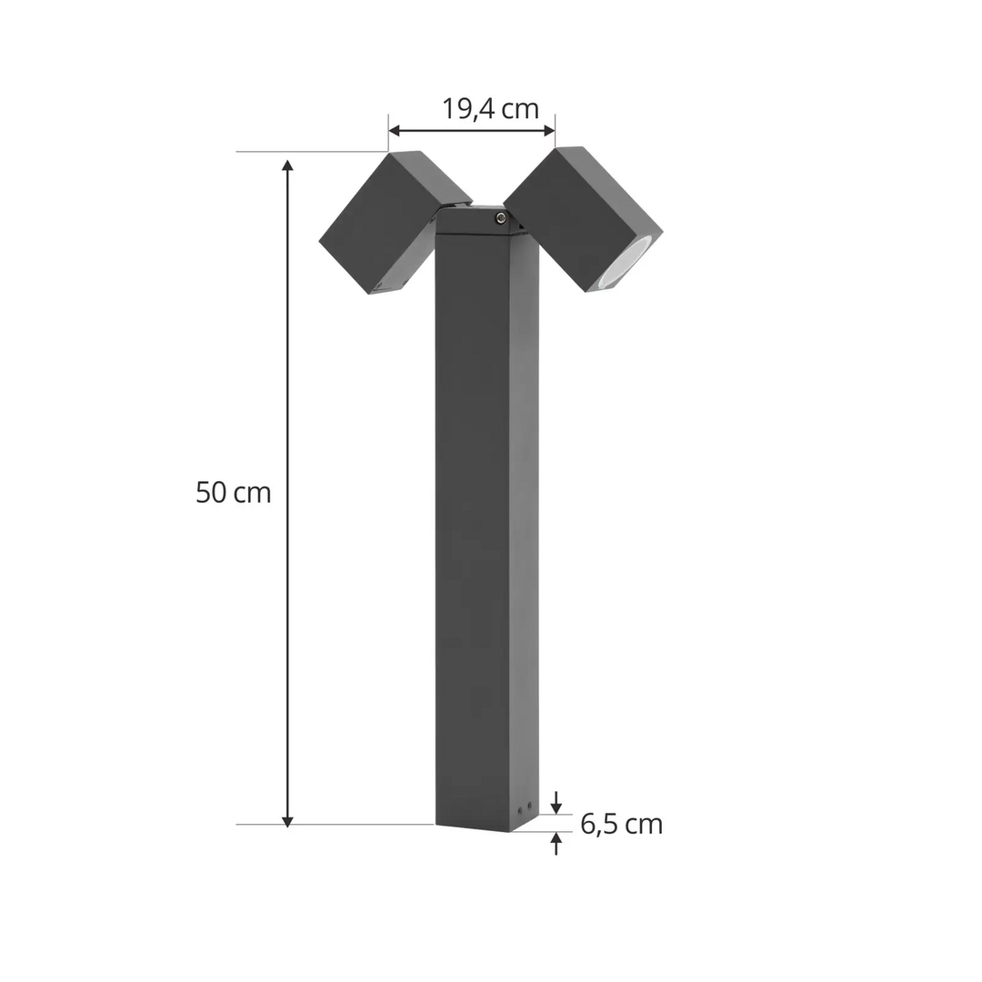 Lindby Sockelleuchte Othil 50 cm grau Aluminium Sockellampe Lampe Leuchte Spot