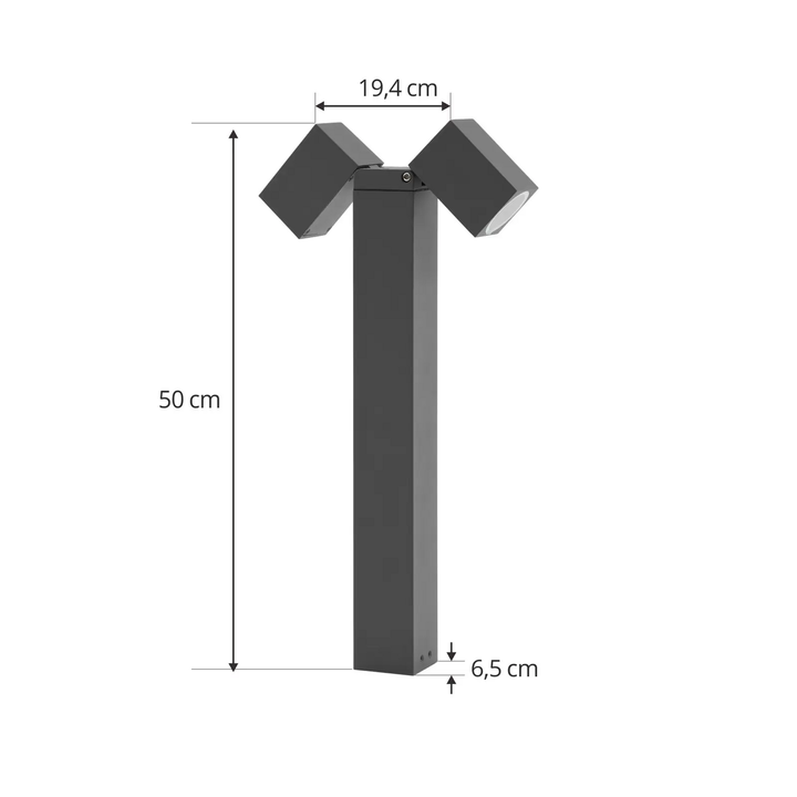 Lindby Sockelleuchte Othil 50 cm grau Aluminium Sockellampe Lampe Leuchte Spot