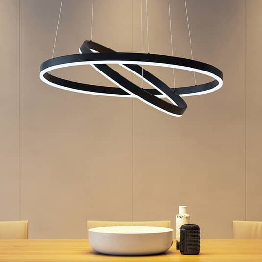 Arcchio Albiona Led Hängeleuchte Hängeleuchte Lampe Leuchte Led Schwarz 2 Ringe B-Ware - 4251096597677