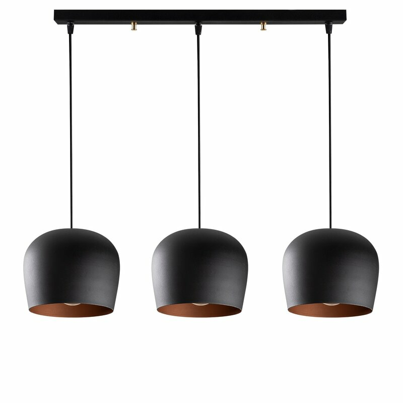Suspension Excalibur de Mercury Row, qualité B, plafonnier, lampe linéaire, 3 lumières, noir