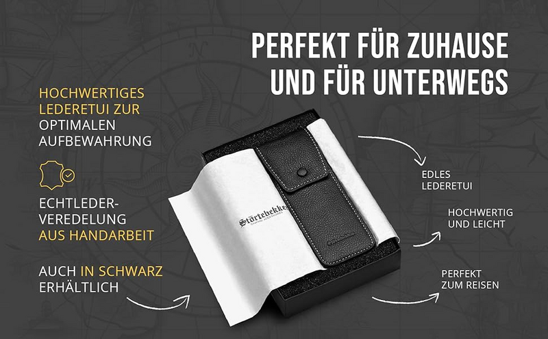 B-Ware Störtebekker Rasiermesser Rasierer Bartrasierer Inkl 10 Klingen Echtleder E153