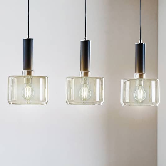 Euluna Hängeleuchte Hängeleuchte Lampe Leuchte Viva Rauch/Schwarz/Chrom 3 Flammi B-Ware - 5905962018603