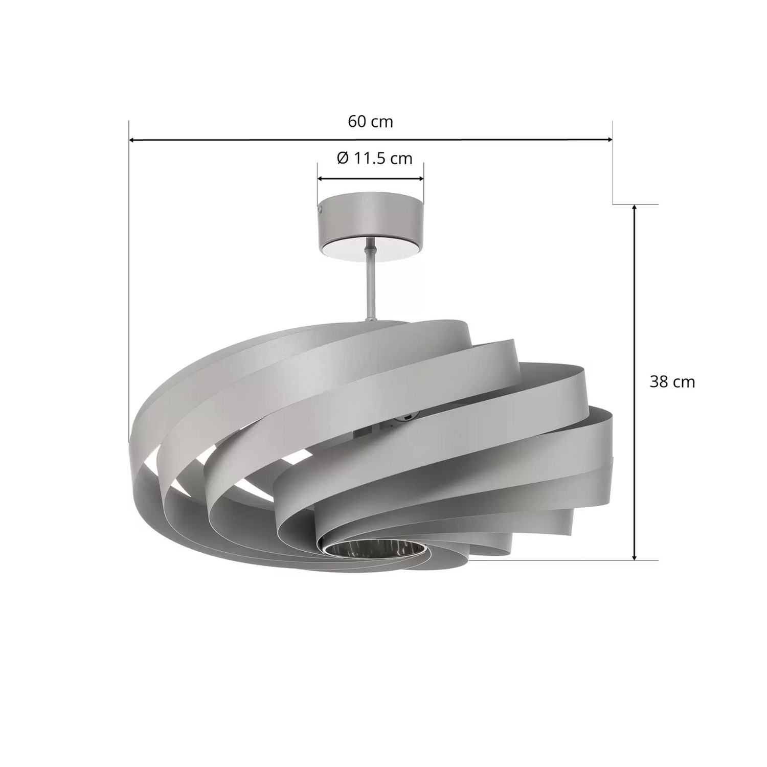 B-Ware Euluna Deckenleuchte Vento Aluminiumfarben ø 60 Cm Metall Deckenlampe Lampe Spot - 4251911799880