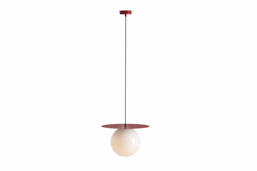 Aldex Loop Pendelleuchte Hängeleuchte Glas Kugel Lampe 40cm Weiß Rot E27  B-Ware - 5904798658304