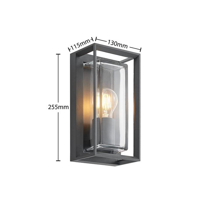 Arcchio Außenwandleuchte Ismera Dunkelgrau Klar Sensor Wandlampe Lampe Leuchte B-Ware