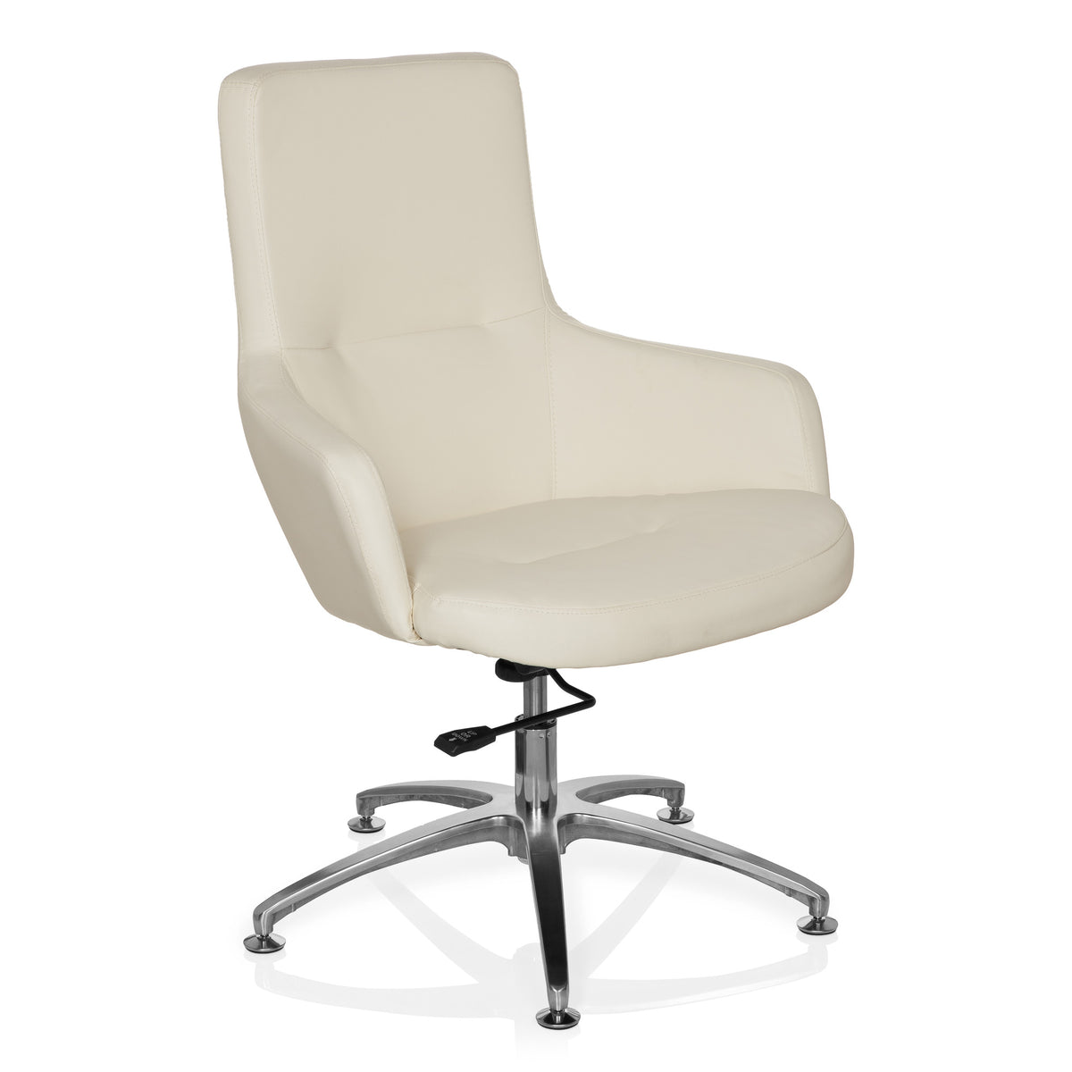 hjh OFFICE Loungechair Relaxsessel Bürostuhl Kunstleder cremeweiß SHAKE 300 - 4260284086671
