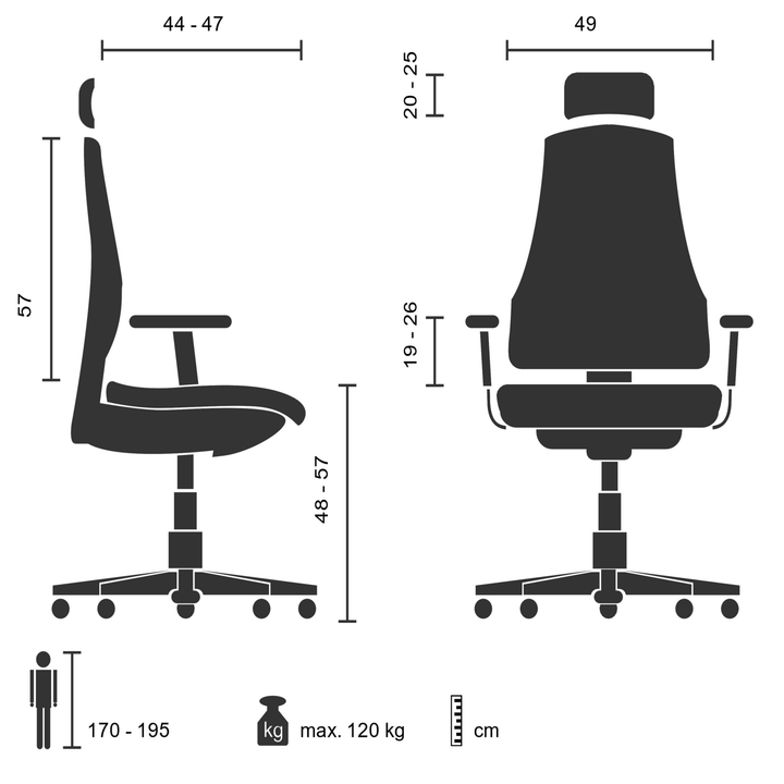 hjh OFFICE Bürostuhl Drehstuhl Stuhl Stoff grau Armlehnen höhenverstellbar