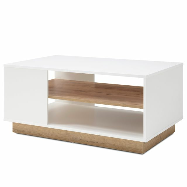 Loftscape Couchtisch Cailla Wohnzimmertisch Tisch Matt Weiß Eiche Dekor916 B-Ware