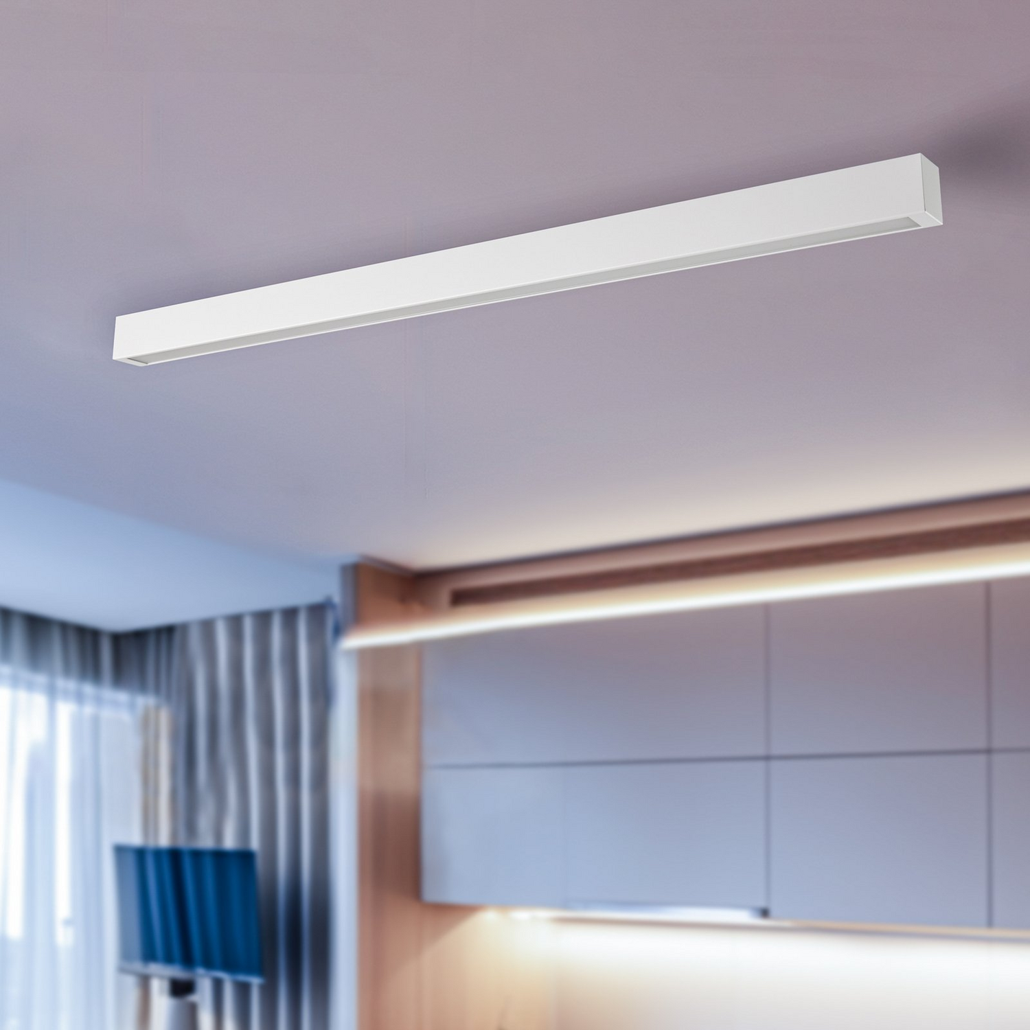 B-Ware Nowodvorski Lighting Deckenlampe Straight Deckenleuchte Deckenlicht Weiß 122 Cm