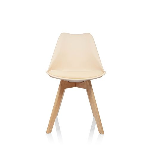 Hjh Office Besucherstuhl Schalenstuhl Scandi Esszimmerstuhl Kunststoff Beige 4 St B-Ware - 4064323028697