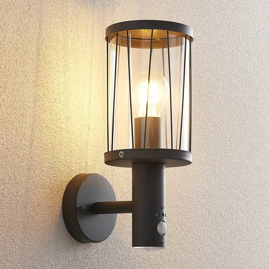 Lindby Yonan Außenwandleuchte Wandleuchte Wandlampe Lampe Leuchte IP44 mit Sen