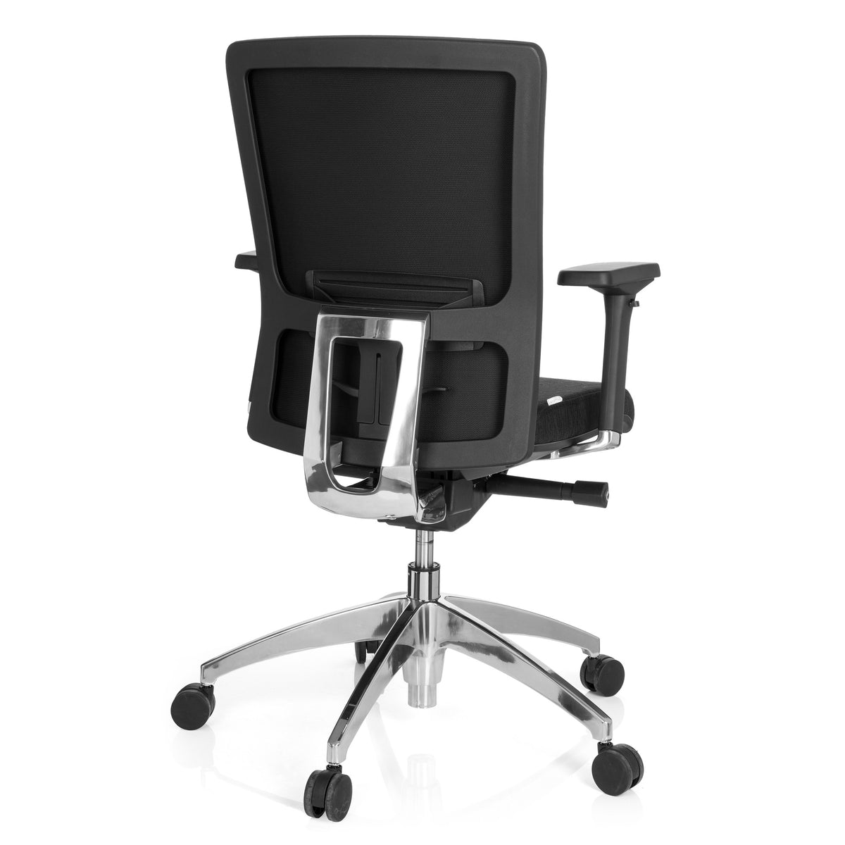 hjh OFFICE Bürostuhl Chefsessel Drehstuhl Stoff schwarz Armlehne Lendenstütze - 4260182551271