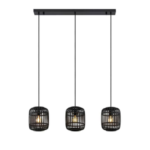 B-Ware Lindby Canyana Pendelleuchte Hängeleuchte Deckenlampe Lampe Schwarz Dreiflamm674
