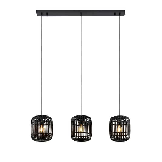 B-Ware Lindby Canyana Pendelleuchte Hängeleuchte Deckenlampe Lampe Schwarz Dreiflamm674