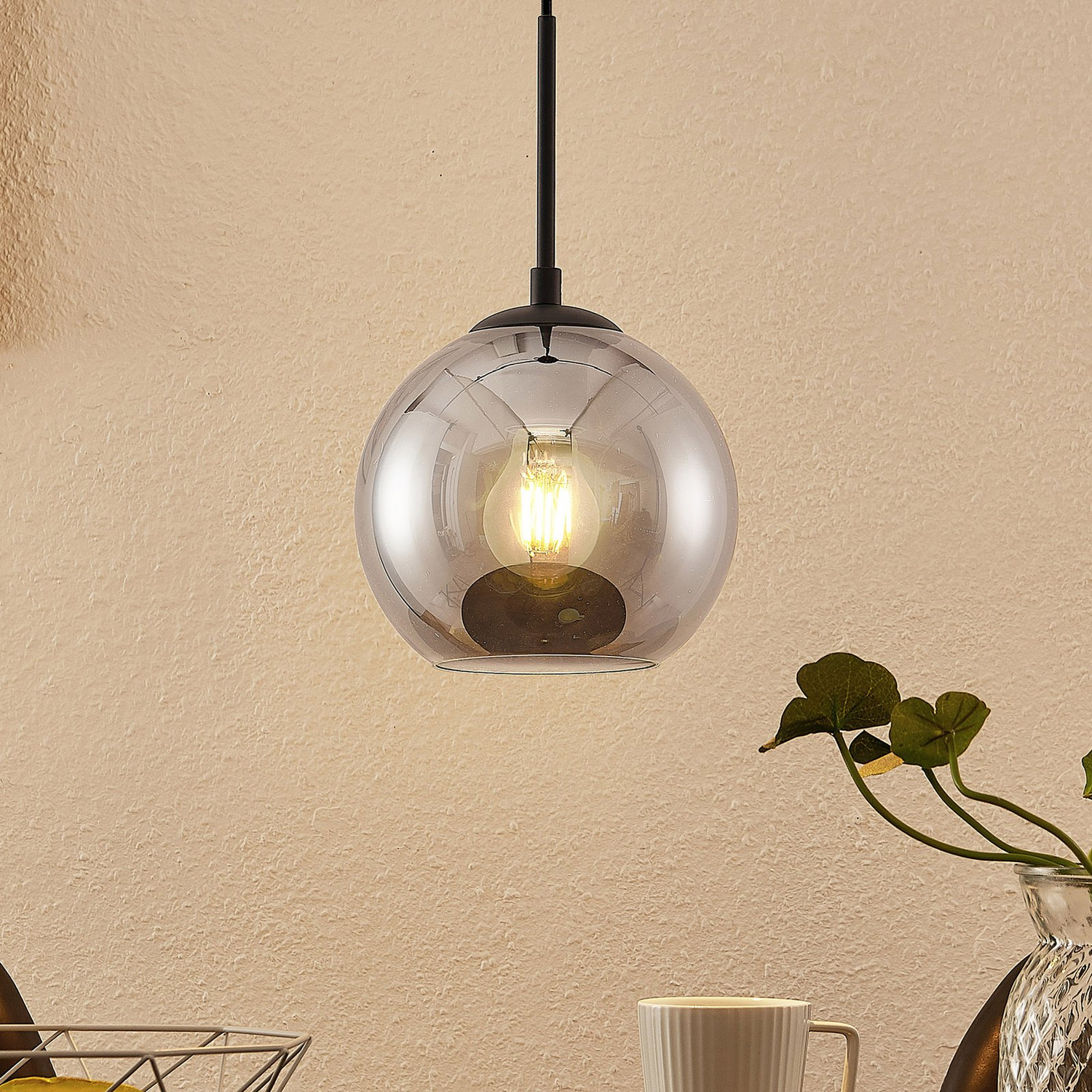 B-Ware Lindby Jurian Pendelleuchte Deckenlampe Hängeleuchte Hängeleuchte Lampe Rauch632