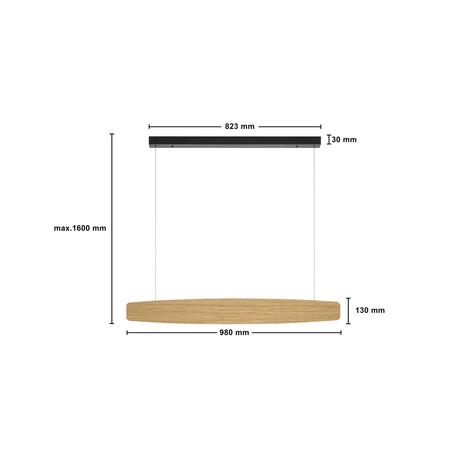 Quitani Led Hängeleuchte Persida 98 Cm Lang Eiche 2.700 K Deckenlampe Lampe B-Ware - 4251911763751