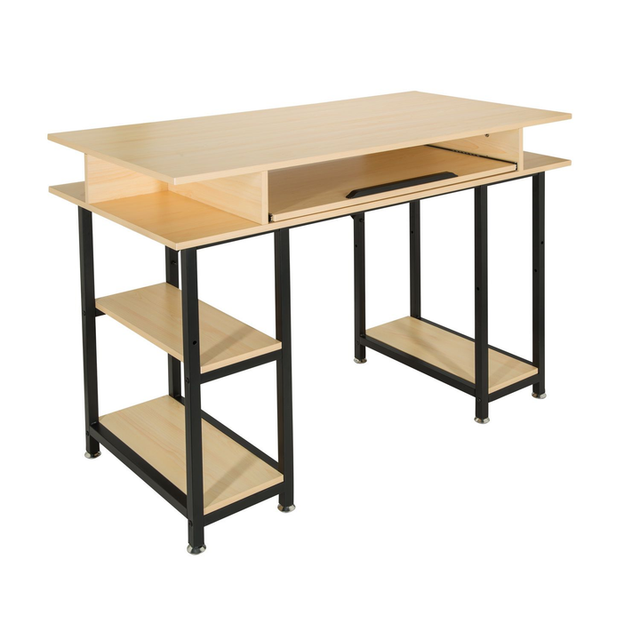 hjh OFFICE Schreibtisch Computertisch WORKSPACE H III Tisch 120 x 60 cm eiche261