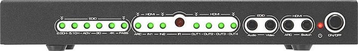speaka-professional 4 Port HDMI-Splitter mit Fernbedienung Audio-Port 3840x2160