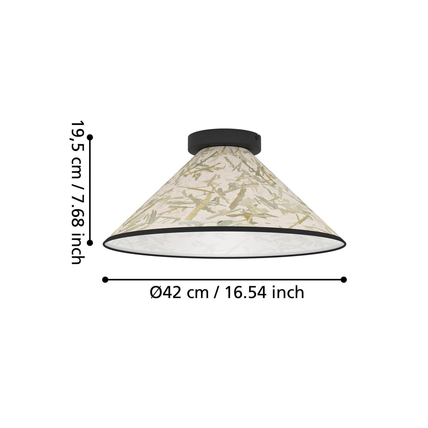 Eglo Deckenleuchte Oxpark ø 42 Cm Grün Weiß Schwarz Stoff Lampe Leuchte Spot B-Ware - 9002759439415
