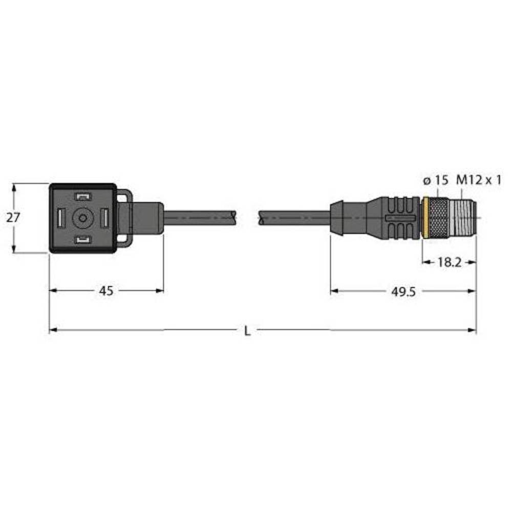 Turck Ventilsteckverbinder Bauform A Schwarz VAS22-S80E-2-RSC5.31T/TEL Stecker