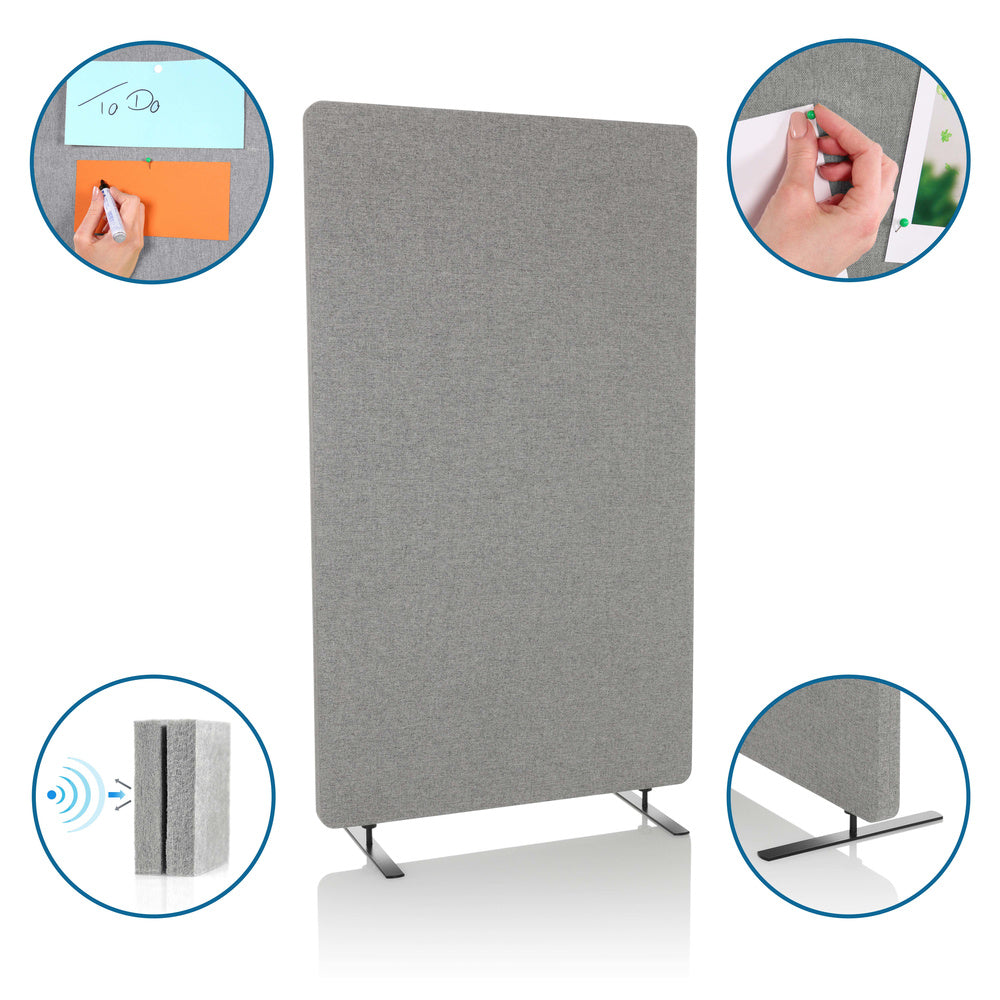 hjh OFFICE Trennwand Raumteiler FLEXMIUT STAND hellgrau SIEHE TEXT/FOTO - 4064323035800