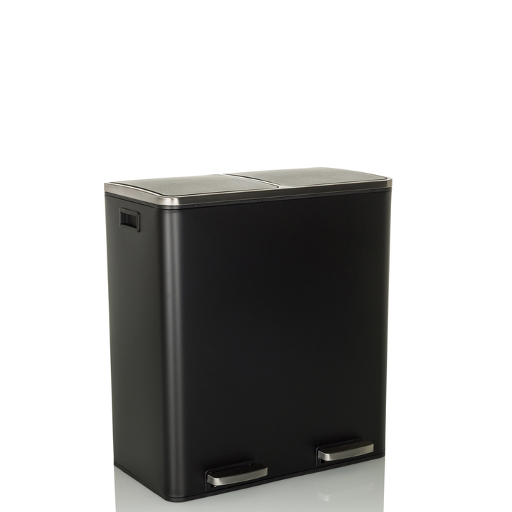 Hjh Office Abfallsammler Mülltrennsystem Clean Xi 60 L  Stahl Schwarz Mülleimer B-Ware