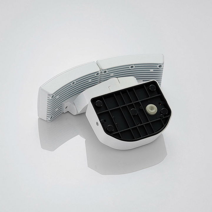 Lindby LED-AußenWandleuchte Nikias Wandleuchte Außenlampe Sensor 2-flammig weiß
