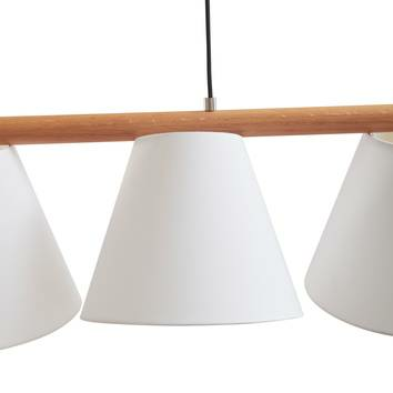 Lucande Jinda Hängeleuchte Hängelampe Deckenlampe Leuchte Lampe Holz Stoff Weiß B-Ware - 4251911756920