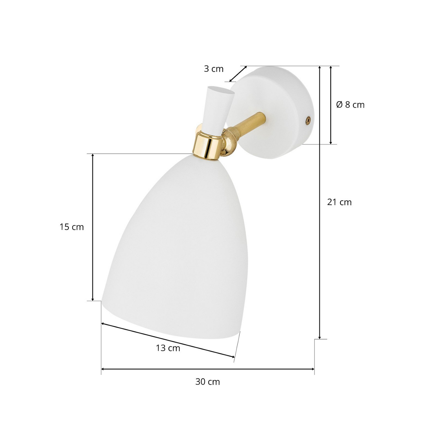 B-Ware Wandleuchte Cyntia Schwenkbar Weiß Messing Wandlampe Lampe Leuchte Spot Licht
