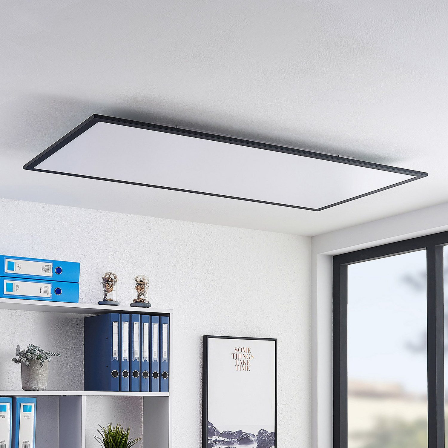 Plafonnier LED Lindby Nelios de qualité B, CCT 120 x 60 cm, luminaire de plafond 356