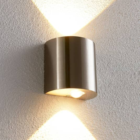 Lindby Halbrunde LED-Wandleuchte Lareen Wandleuchte Lampe Leuchte nickel Licht