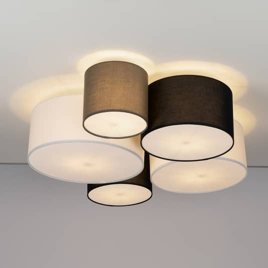 B-Ware Lindby Lettie Deckenleuchte Deckenlampe Deckenlicht Leuchte Aus Textil 5 Flam112