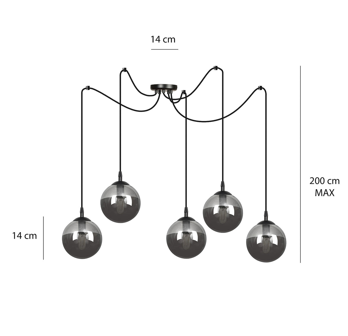 Euluna Hängeleuchte Glassy  Deckenlampe Pendelleuchte Wohnzimmerleuchte E14 - 5901738919006