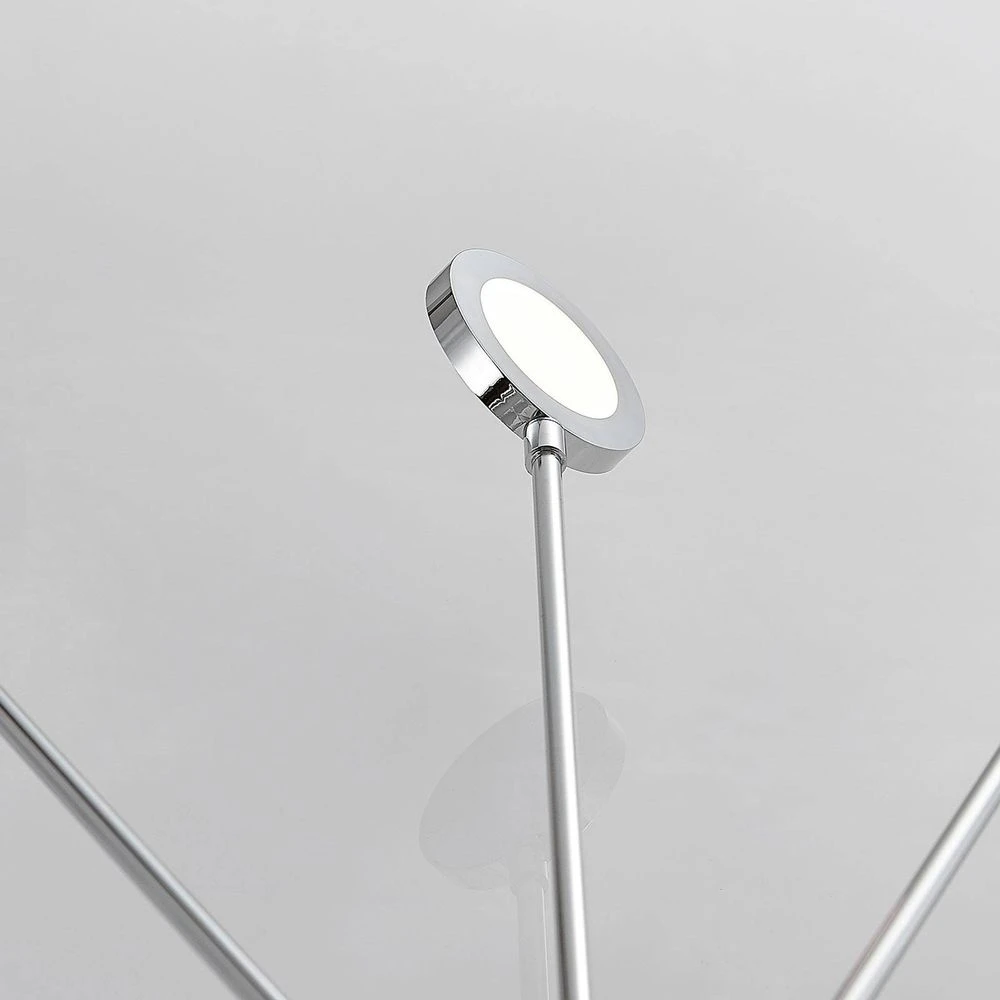 B-Ware Lindby Deckenlampe Deckenleuchte Led Fernbedienung Chrom Weiß Dimmbar Meru