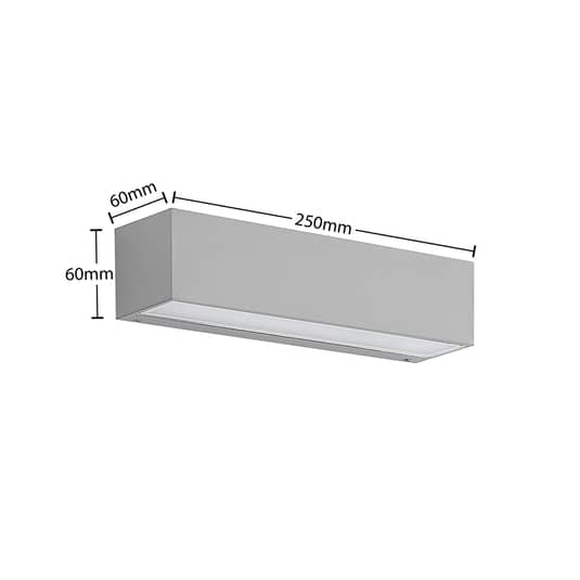 Applique murale LED Lucande Lengo 25 cm argent 1 lumière, applique extérieure 