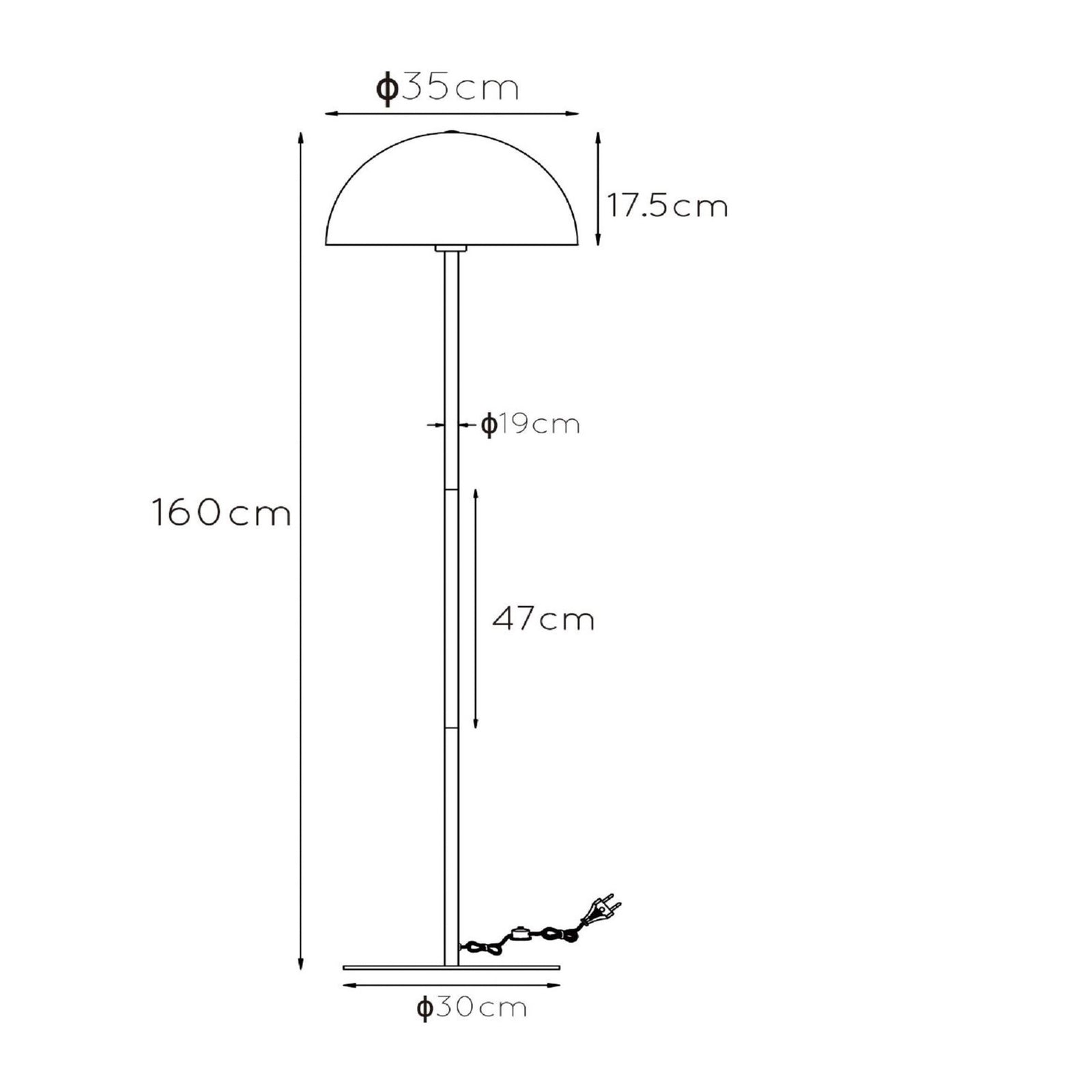 Lucide Stehleuchte Siemon aus Stahl Ø 35 cm grün Stehlampe Lampe Leuchte Spot - 5411212451675