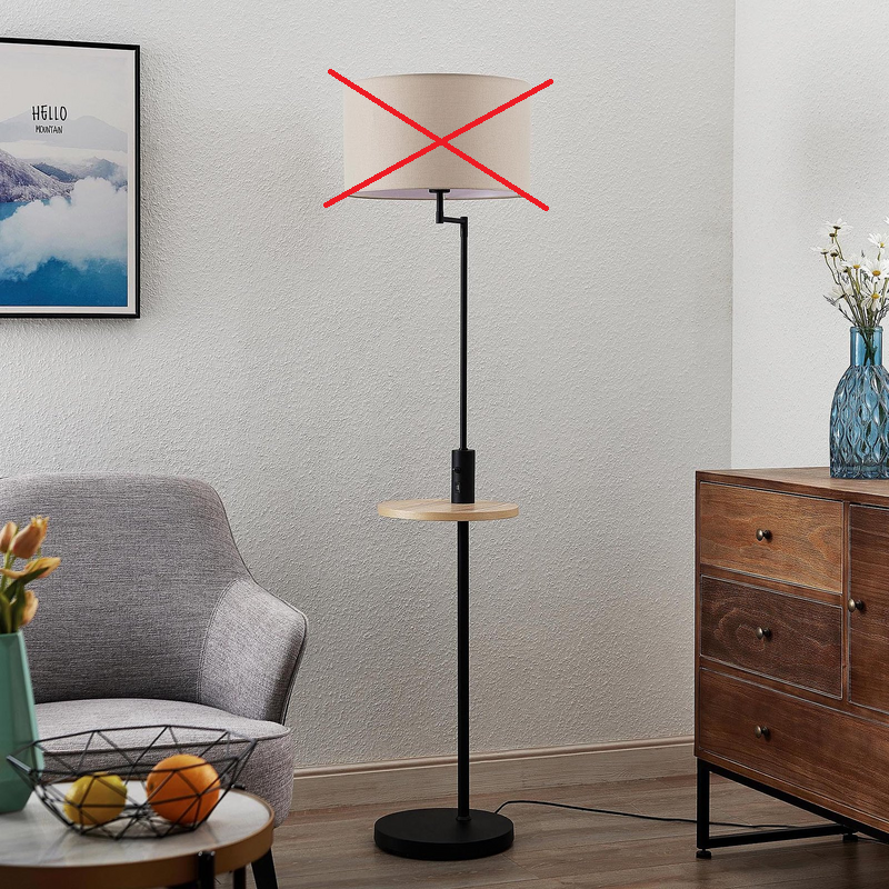 Lindby Zinia Stehlampe Wohnzimmerlampe Ablage & USB E27 schwarz SIEHE TEXT/FOTO