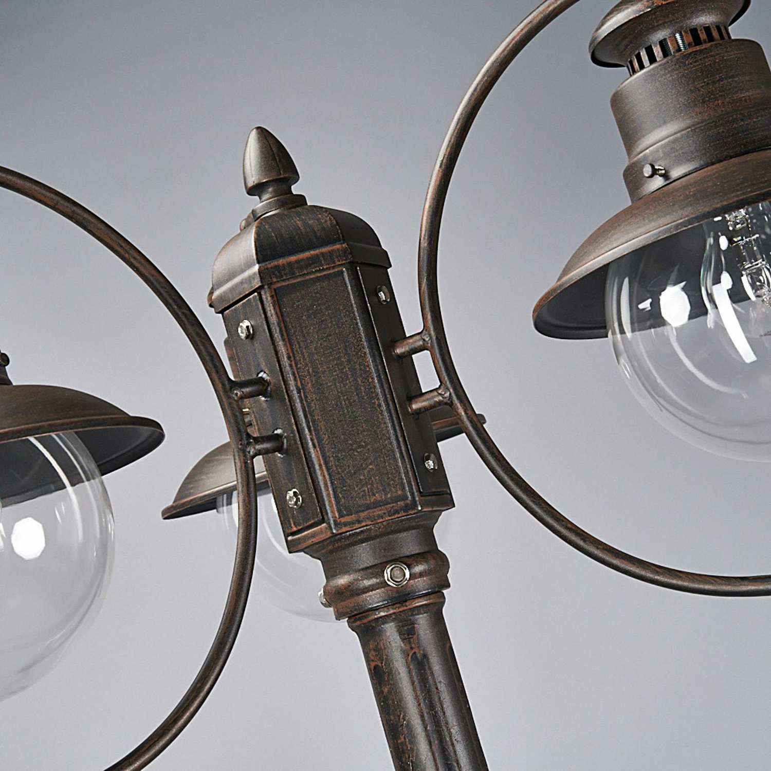 B-Ware Lindby Kandelaber Eddie Gartenleuchte Gartenlampe Lampe 3 Flammig E27 Rostbraun