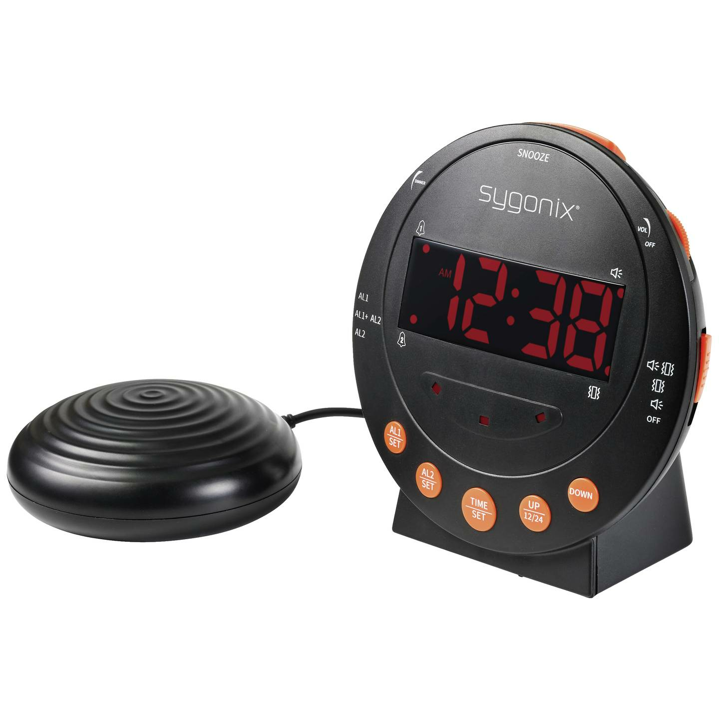 B-Ware Sygonix Sy 5266562 Elektronik Wecker Schwarz Fluoreszierend Zahlen 2 Timerzeiten